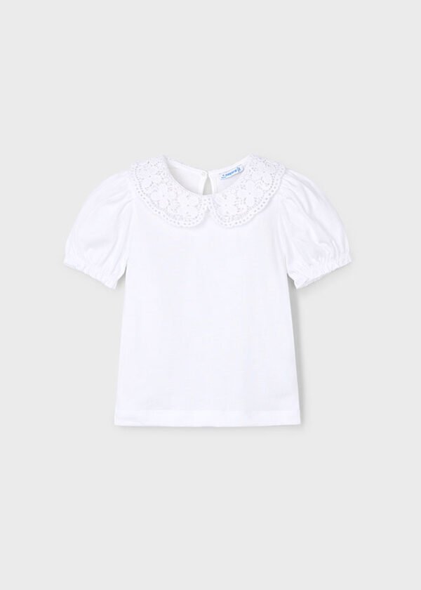 Camiseta m/c cuello crochet