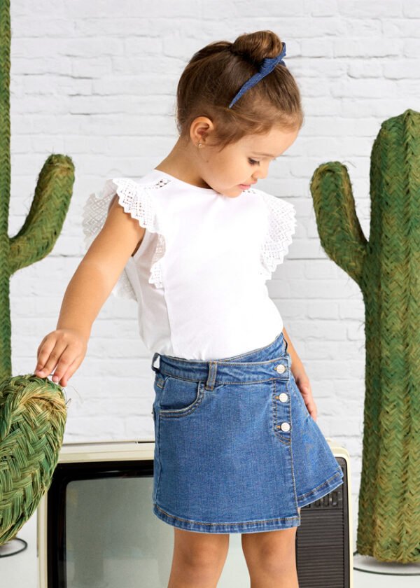 Falda denim plata
